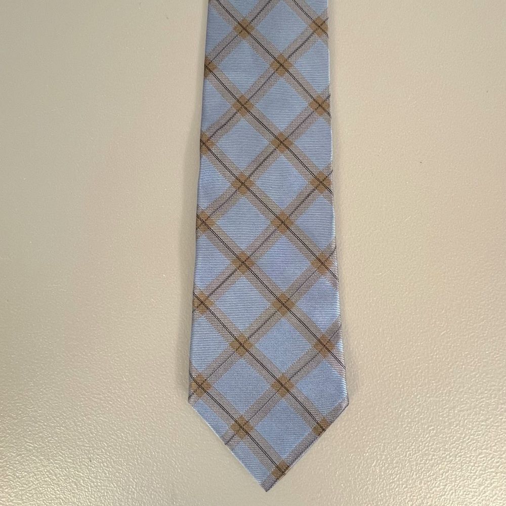 SULKA MENS SILK TIE BLUE WITH STRIPES